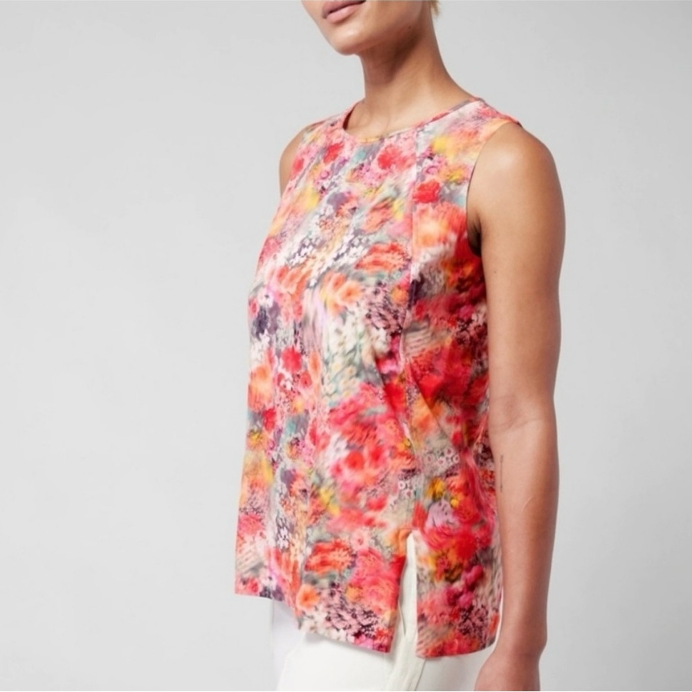 Athleta Refined Zephyr Tank Top Floral Watercolor‎